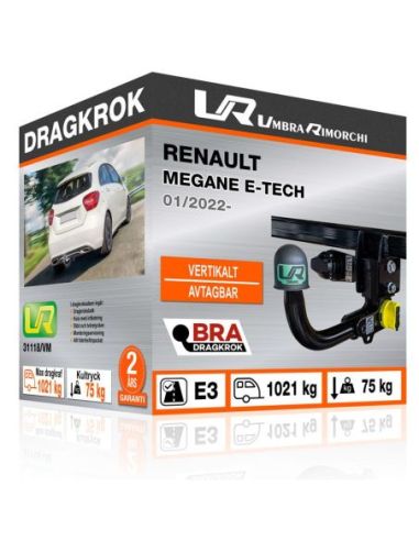 Dragkrok Renault MEGANE E-TECH med vertikalt avtagbar kula