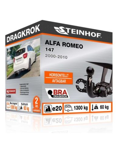 Dragkrok Alfa Romeo 147 med horisontellt avtagbar kula