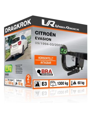 Dragkrok Citroën EVASION med horisontellt avtagbar kula