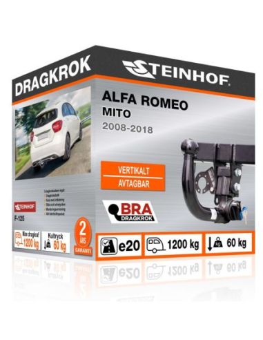 Dragkrok Alfa Romeo MITO med vertikalt avtagbar kula