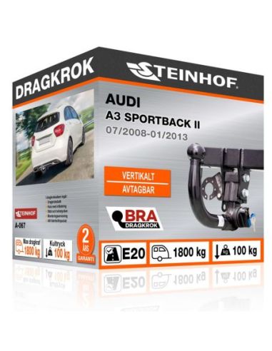 Dragkrok Audi A3 SPORTBACK II med vertikalt avtagbar kula