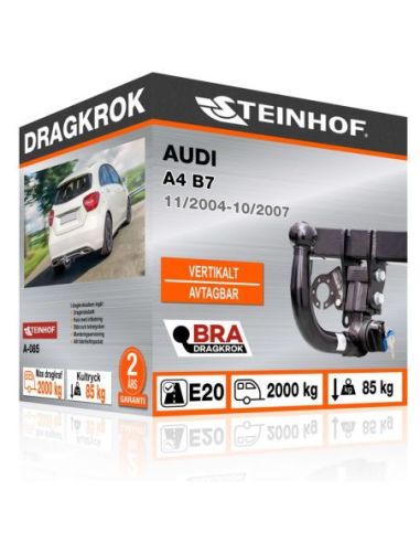 Dragkrok Audi A4 B7 med vertikalt avtagbar kula