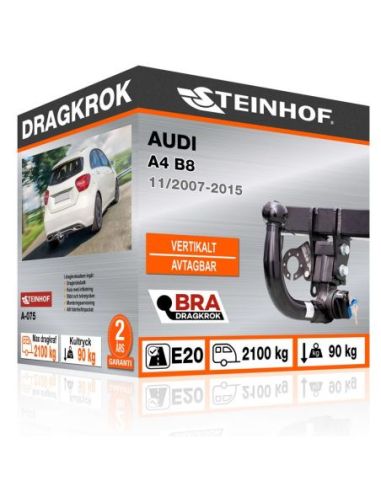 Dragkrok Audi A4 B8 med vertikalt avtagbar kula