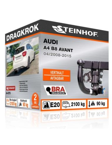 Dragkrok Audi A4 B8 AVANT med vertikalt avtagbar kula