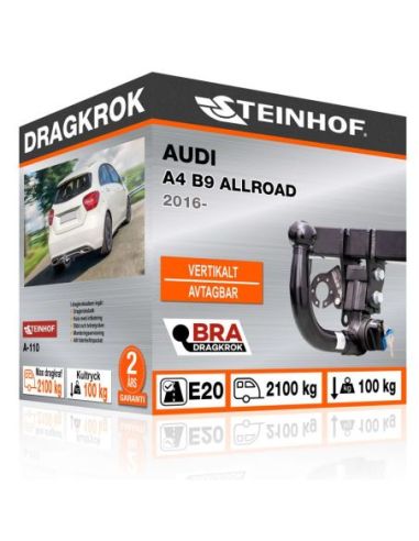 Dragkrok Audi A4 B9 ALLROAD med vertikalt avtagbar kula