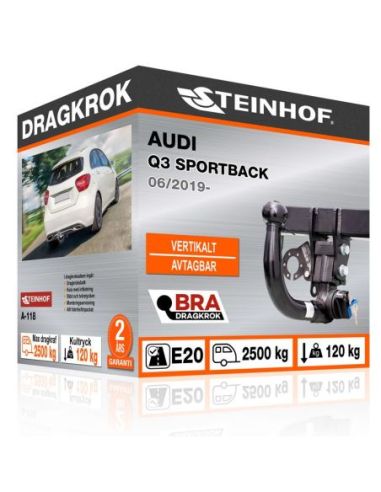 Dragkrok Audi Q3 SPORTBACK med vertikalt avtagbar kula