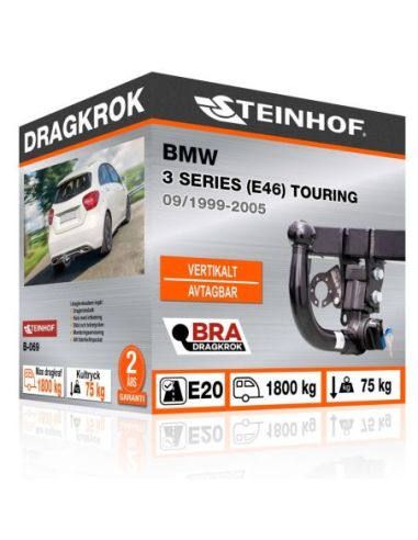 Dragkrok BMW 3 SERIES (E46) TOURING med vertikalt avtagbar kula