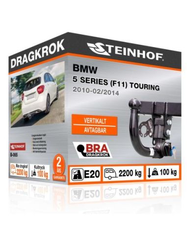 Dragkrok BMW 5 SERIES (F11) TOURING med vertikalt avtagbar kula