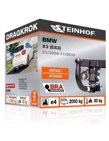 Dragkrok BMW X3 (E83) med vertikalt avtagbar kula