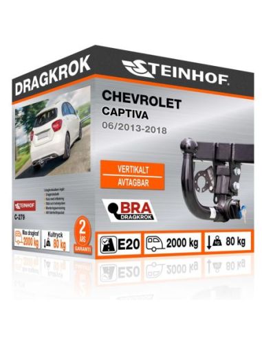 Dragkrok Chevrolet CAPTIVA med vertikalt avtagbar kula