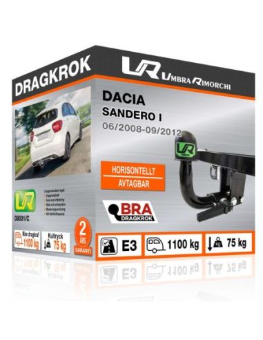 Dragkrok Dacia SANDERO I med horisontellt avtagbar kula