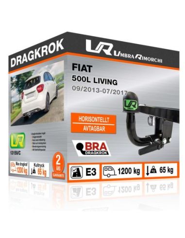 Dragkrok Fiat 500L LIVING med horisontellt avtagbar kula