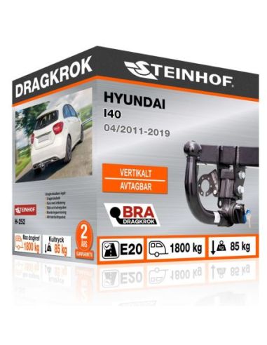 Dragkrok Hyundai I40 med vertikalt avtagbar kula