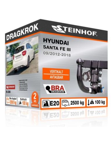 Dragkrok Hyundai SANTA FE III med vertikalt avtagbar kula