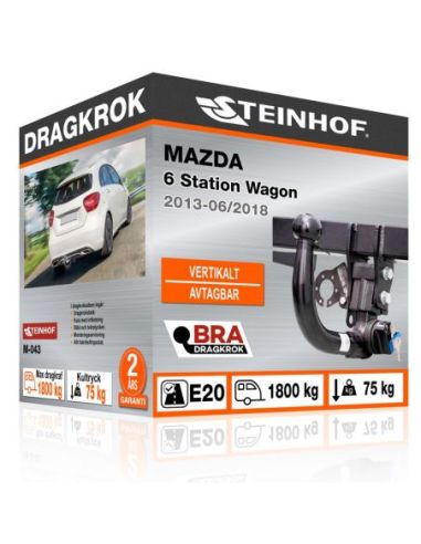 Dragkrok Mazda 6 Station Wagon med vertikalt avtagbar kula