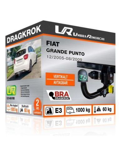 Dragkrok Fiat GRANDE PUNTO med vertikalt avtagbar kula