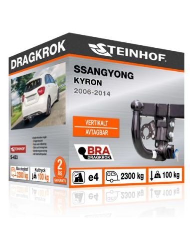 Dragkrok Ssangyong KYRON med vertikalt avtagbar kula