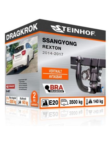 Dragkrok Ssangyong REXTON med vertikalt avtagbar kula