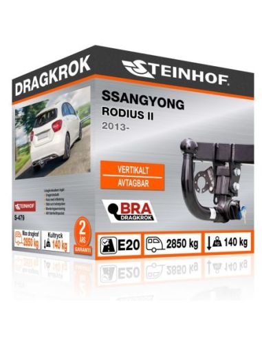 Dragkrok Ssangyong RODIUS II med vertikalt avtagbar kula