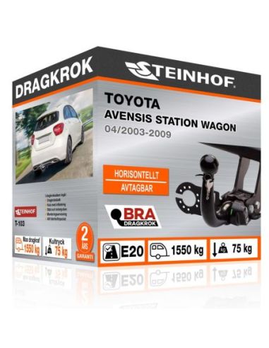 Dragkrok Toyota AVENSIS STATION WAGON med horisontellt avtagbar kula