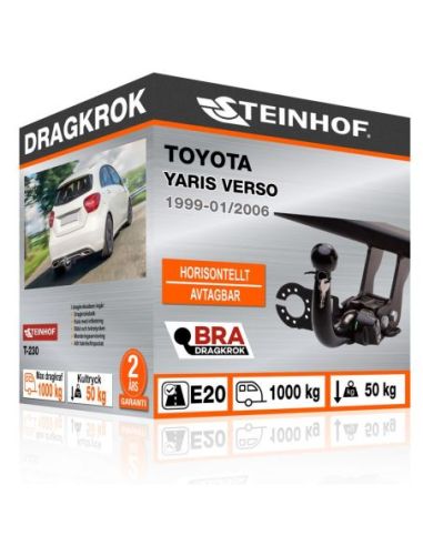 Dragkrok Toyota YARIS VERSO med horisontellt avtagbar kula