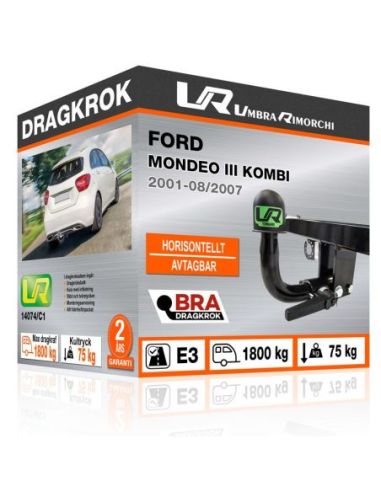 Dragkrok Ford MONDEO III KOMBI med horisontellt avtagbar kula