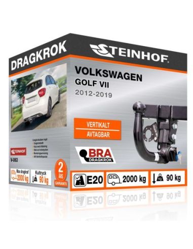 Dragkrok Volkswagen GOLF VII med vertikalt avtagbar kula