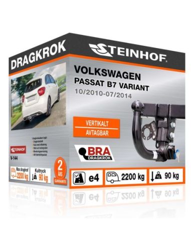 Dragkrok Volkswagen PASSAT B7 VARIANT med vertikalt avtagbar kula