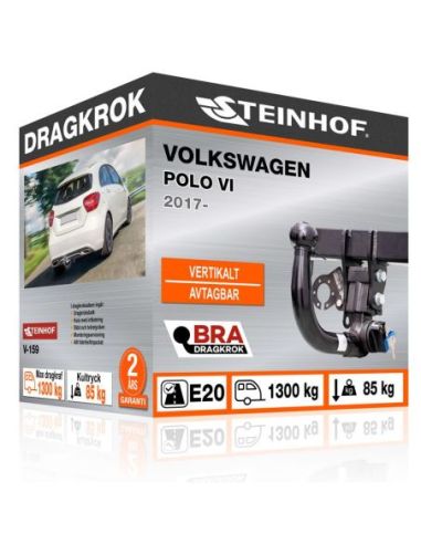 Dragkrok Volkswagen POLO VI med vertikalt avtagbar kula