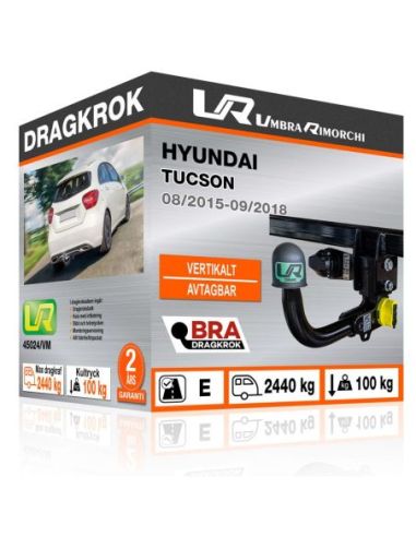 Dragkrok Hyundai TUCSON med vertikalt avtagbar kula