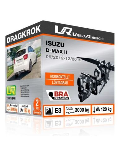 Dragkrok Isuzu D-MAX II horisontellt löstagbar C-kula/krok med fläns