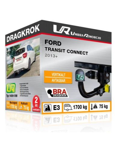 Dragkrok Ford TRANSIT CONNECT II med vertikalt avtagbar kula