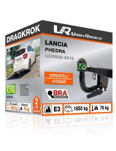 Dragkrok Lancia PHEDRA med horisontellt avtagbar kula