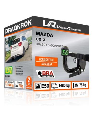 Dragkrok Mazda CX-3 med horisontellt avtagbar kula