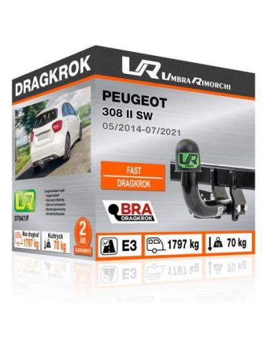 Dragkrok Peugeot 308 II SW fast