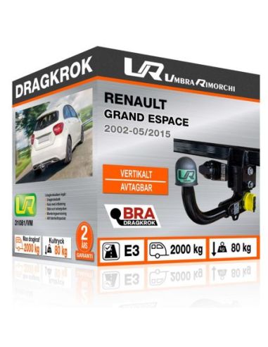 Dragkrok Renault GRAND ESPACE med vertikalt avtagbar kula