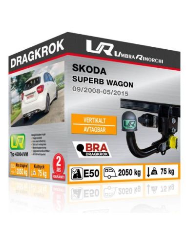 Dragkrok Skoda SUPERB III WAGON med vertikalt avtagbar kula
