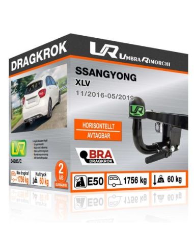 Dragkrok Ssangyong XLV med horisontellt avtagbar kula