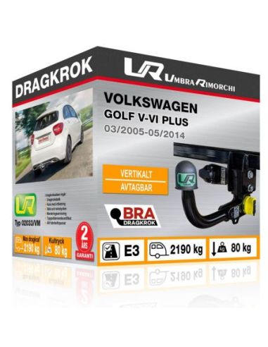 Dragkrok Volkswagen GOLF V-VI PLUS med vertikalt avtagbar kula