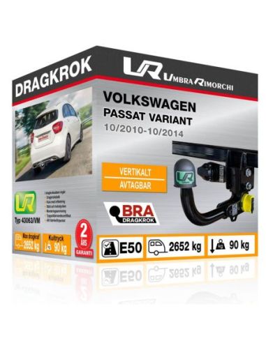 Dragkrok Volkswagen PASSAT VARIANT med vertikalt avtagbar kula