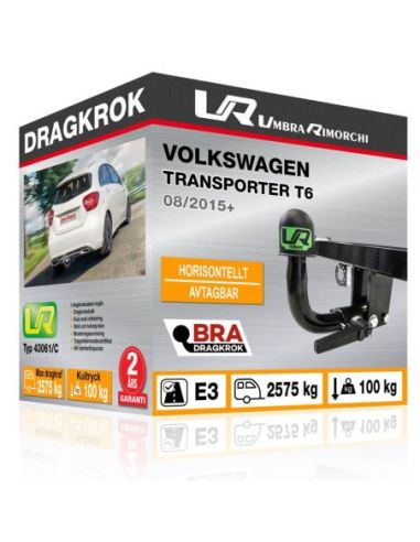 Dragkrok Volkswagen TRANSPORTER T6 med horisontellt avtagbar kula