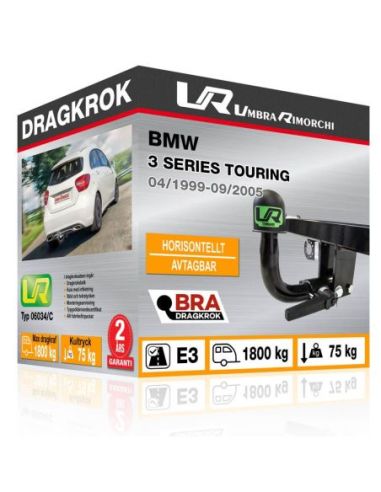 Dragkrok BMW 3 SERIES TOURING med horisontellt avtagbar kula