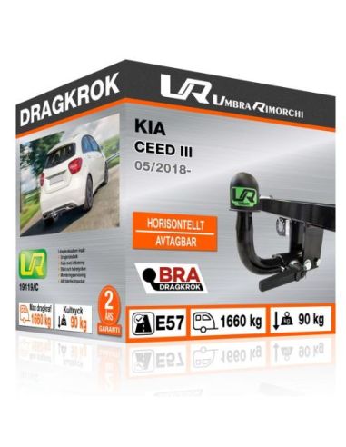 Dragkrok Kia CEED III med horisontellt avtagbar kula