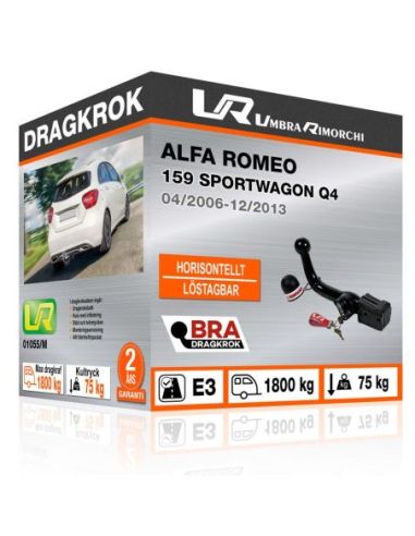 Dragkrok  Alfa Romeo 159 SPORTWAGON Q4 med avtagbar kula och lås