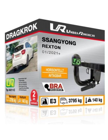 Dragkrok Ssangyong REXTON II med horisontellt avtagbar kula
