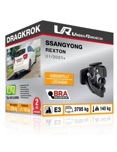Dragkrok Ssangyong REXTON II horisontellt löstagbar C-kula/krok med fläns