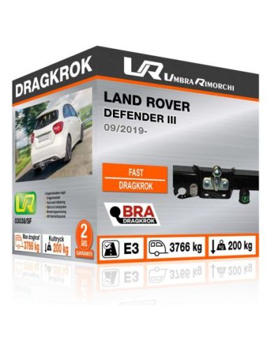 Dragkula Land Rover DEFENDER III med fläns, med infällbar kula